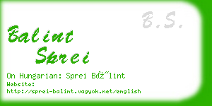 balint sprei business card